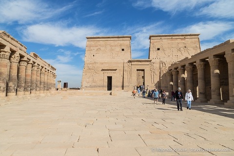 Column-framed courtyard at Philae Temple