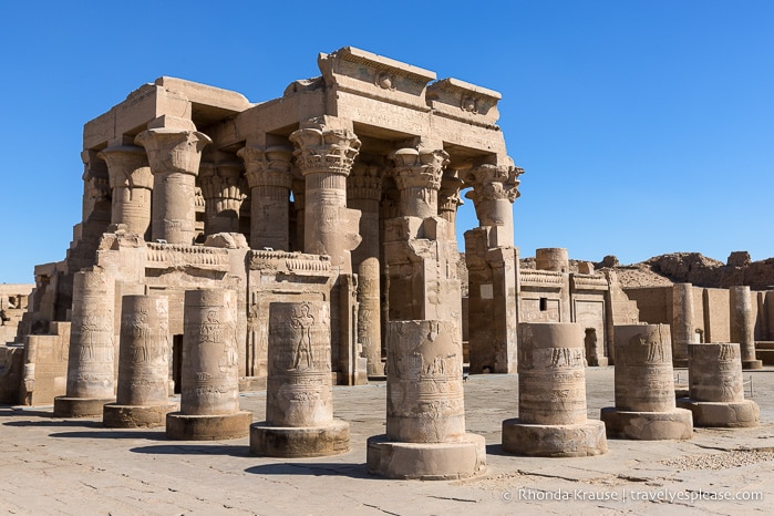 Partial columns in front of Kom Ombo Temple.