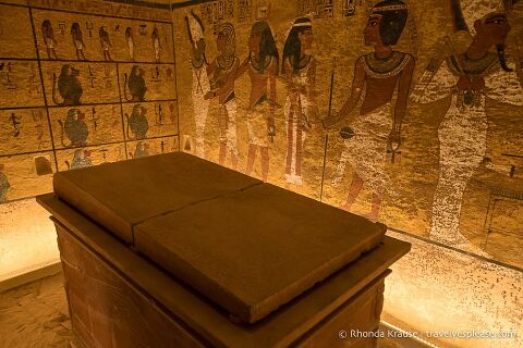 Sarcophagus inside King Tut's Tomb.