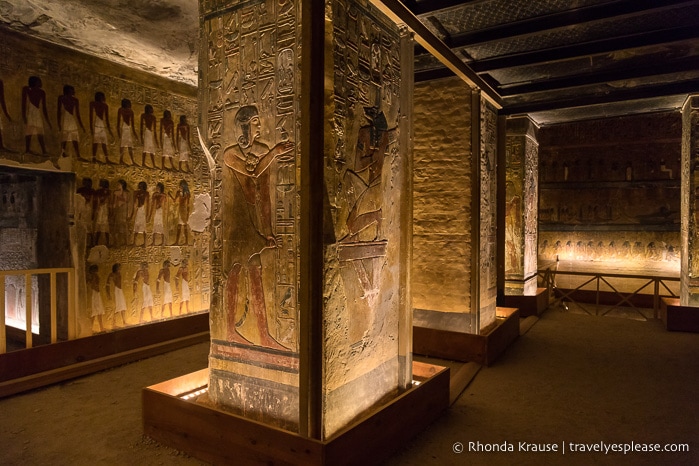 Interior of a tomb in the Valley of the Kings.