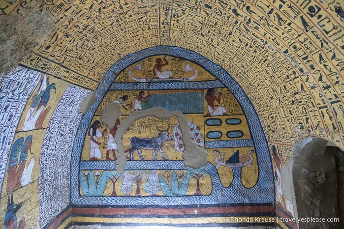 Interior of a worker's tomb at Deir el-Medina.
