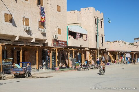 Motorcycle on a street in Siwa.