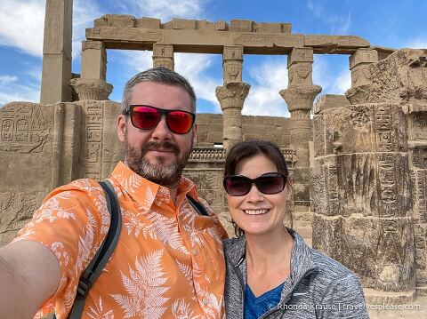 Couple taking their picture at Philae Temple.