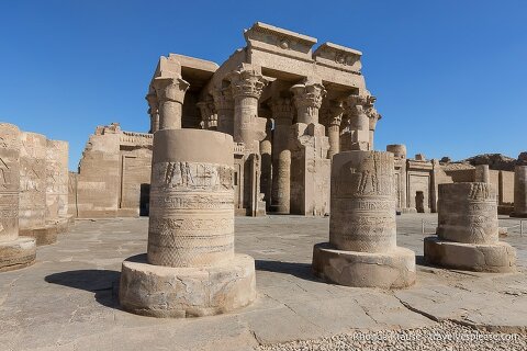 Pillar bases in front of Kom Ombo Temple.