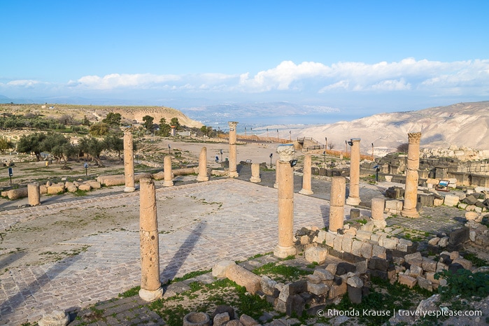 Ruins and hills at Umm Qais.