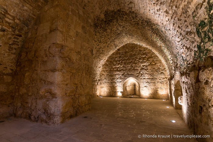 Inside Ajloun Castle.