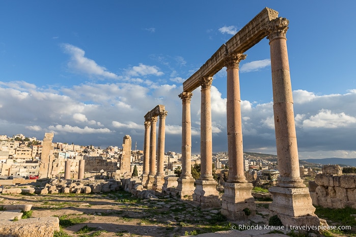 Columns and ruins at Jerash.