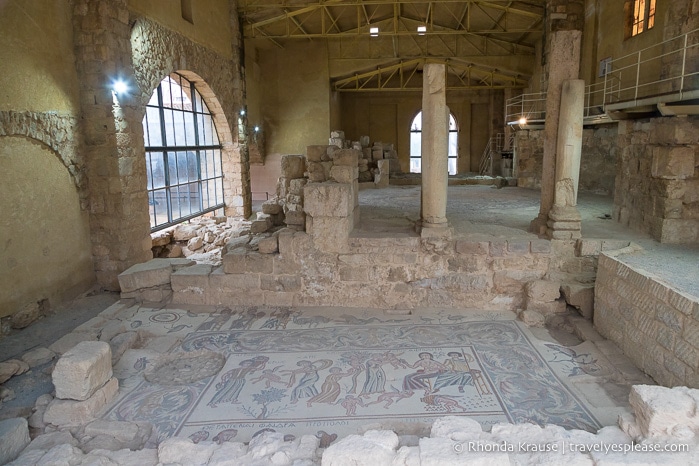 Floor mosaic at the Madaba Archaeological Park.