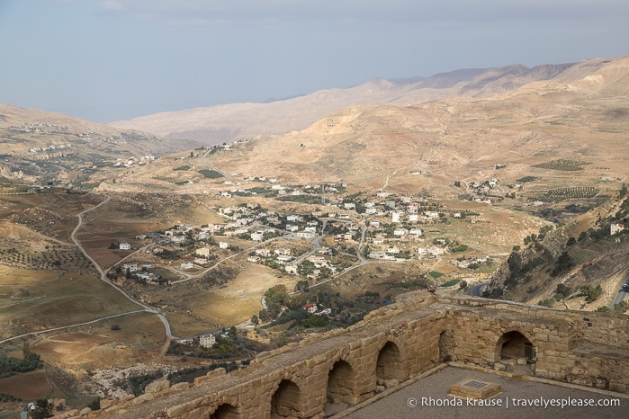 Hilly view from Kerak Castle.