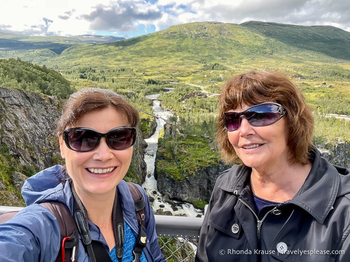 Mother and daughter selfie at Voringsfossen.