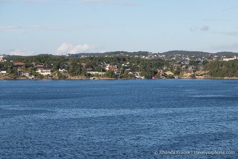 Homes along the waterfront in Kristiansand.