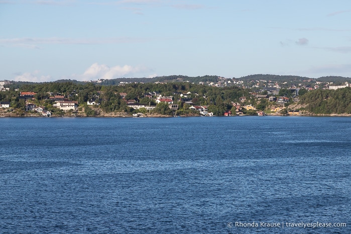 Homes along the waterfront in Kristiansand.