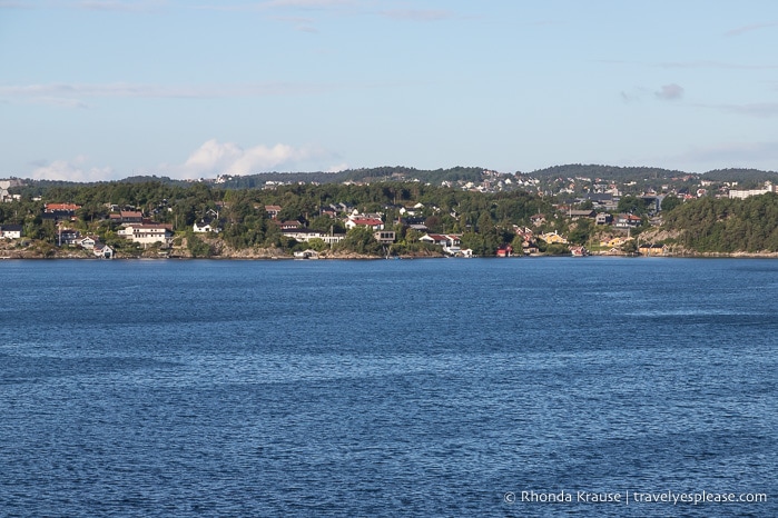 Homes along the waterfront in Kristiansand.