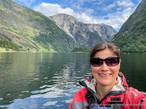 Selfie taken while kayaking in Nærøyfjord.