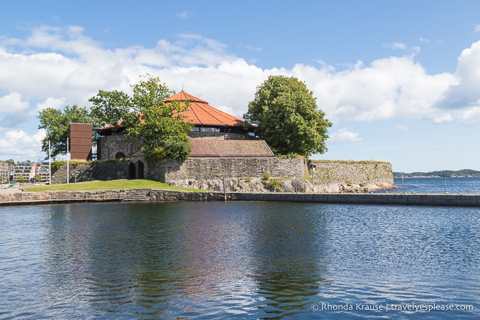 Christiansholm Fortress on the seafront promenade.
