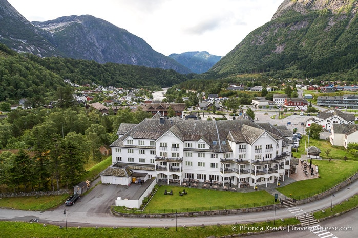 Mountains surrounding the town of Eidfjord.