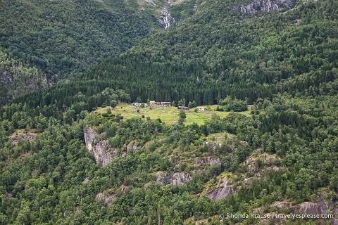 Farm high up on the hills in Hardangerfjord.