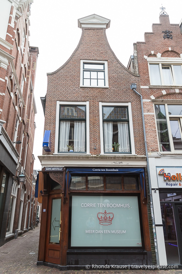 Exterior of the Corrie Ten Boom House in Haarlem.