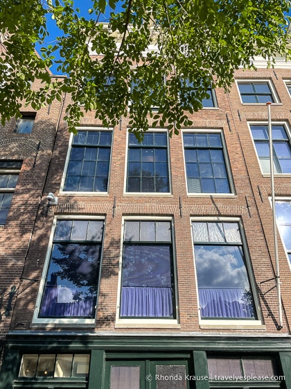 Brick exterior of the Anne Frank House.