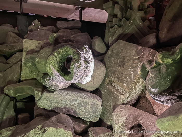 Pile of stone rubble from the collapsed church seen during the DOMunder tour.