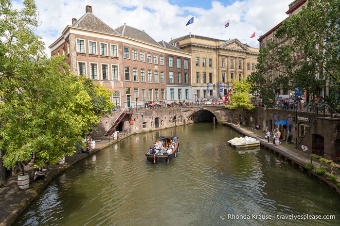 Boat on a canal in Utrecht.