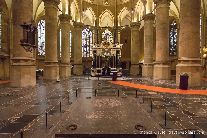 Tomb and entrance to the royal crypt in the New Church in Delft.