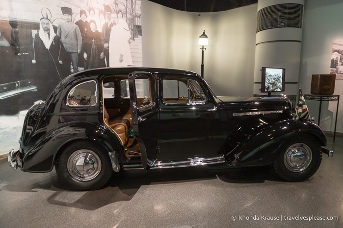 Black car in the Royal Automobile Museum.