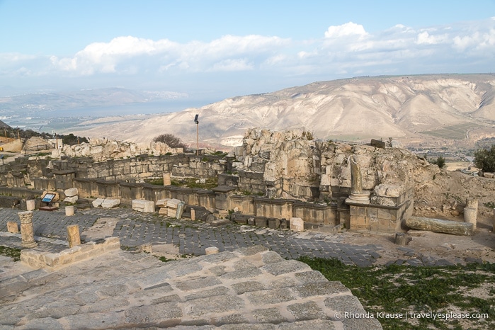 Ruins and hills at Umm Qais.