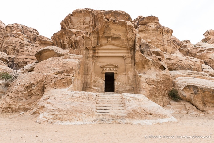 Rock carved tomb at Little Petra.