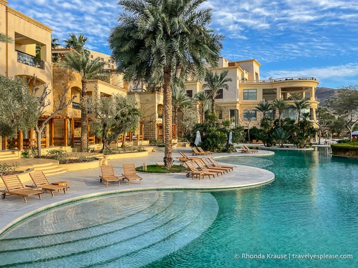 Outdoor pool at the Kempinski Hotel Ishtar Dead Sea.