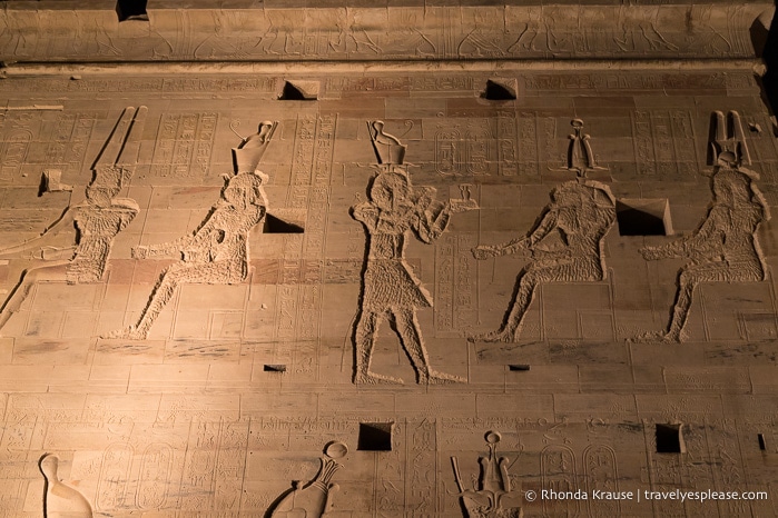 Carvings on the exterior of the temple.