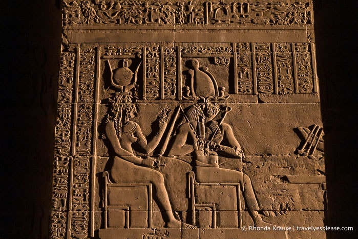 Carvings at Philae Temple.