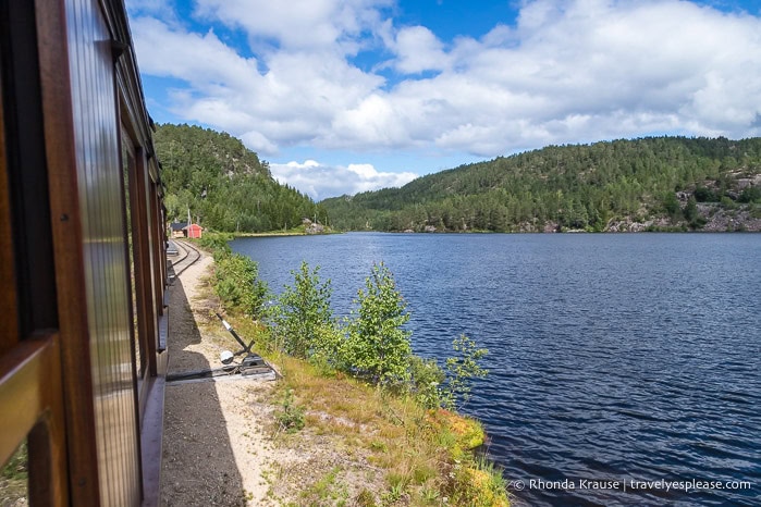 The Setesdal Vintage Railway beside the river.