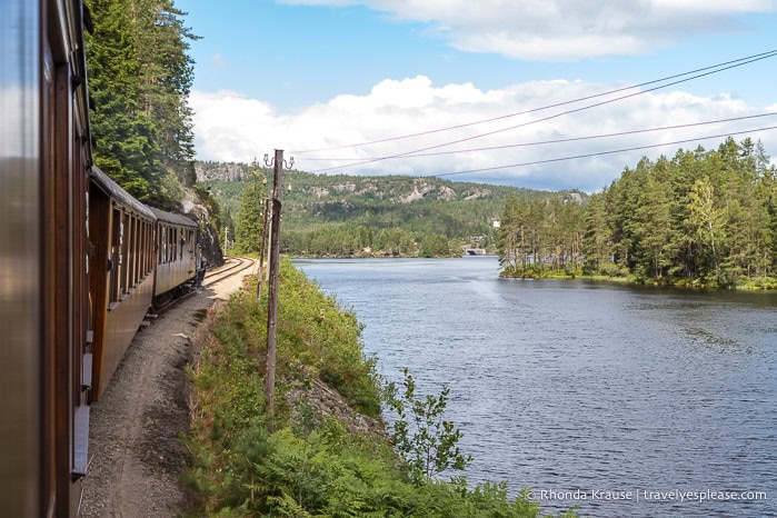 The Setesdal Vintage Railway alongside the river.