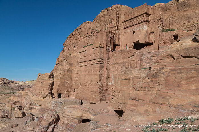 Tombs on a mountainside.