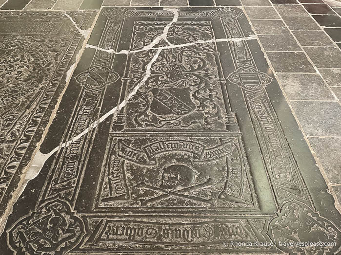 Old tombstone on the floor of the Dom Church.