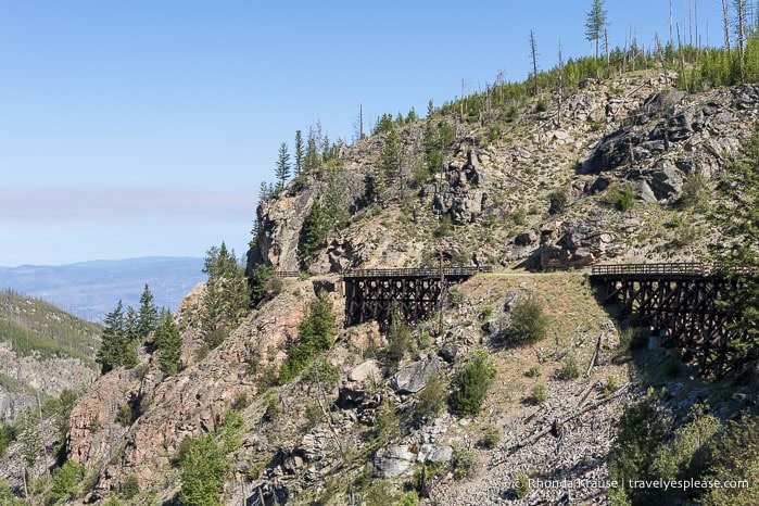 Trestles on the side of Myra Canyon.