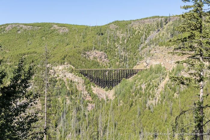 Trestle bridge on the opposite side of the canyon.