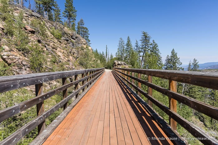 Wooden bridge on Myra Canyon Trail.
