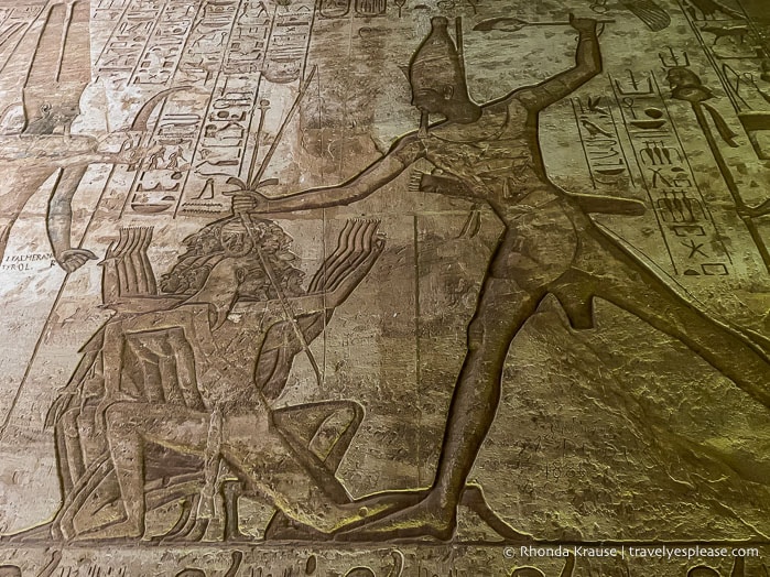 Relief of Ramesses II striking his enemies.