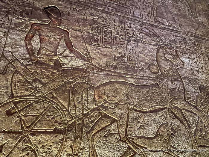 Relief of Ramesses II on a chariot.