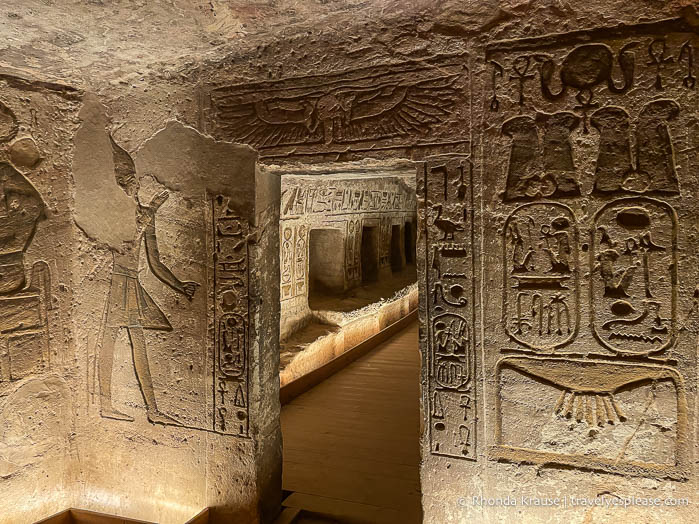 Doorway to a side chamber inside the Great Temple at Abu Simbel.