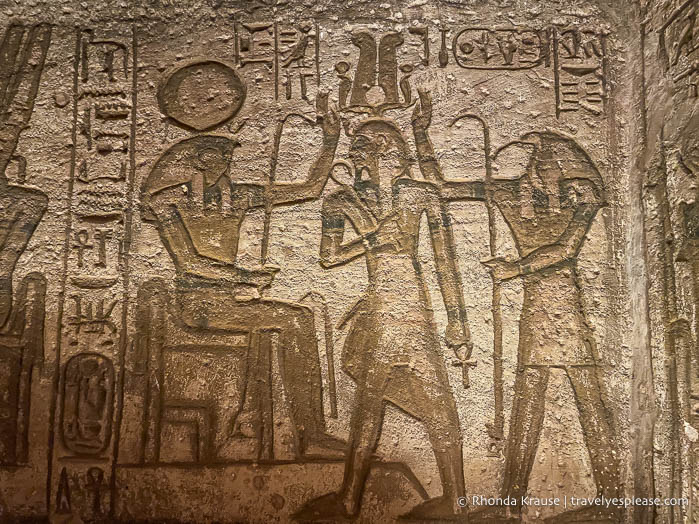 Relief on the wall inside the Great Temple at Abu Simbel.