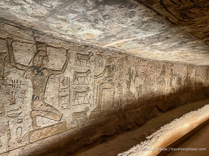Reliefs on the wall of a side chamber.