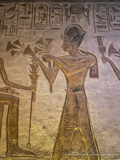 Relief on the wall inside the Small Temple at Abu Simbel.