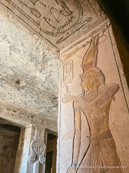 Decorated pillars inside the Small Temple.