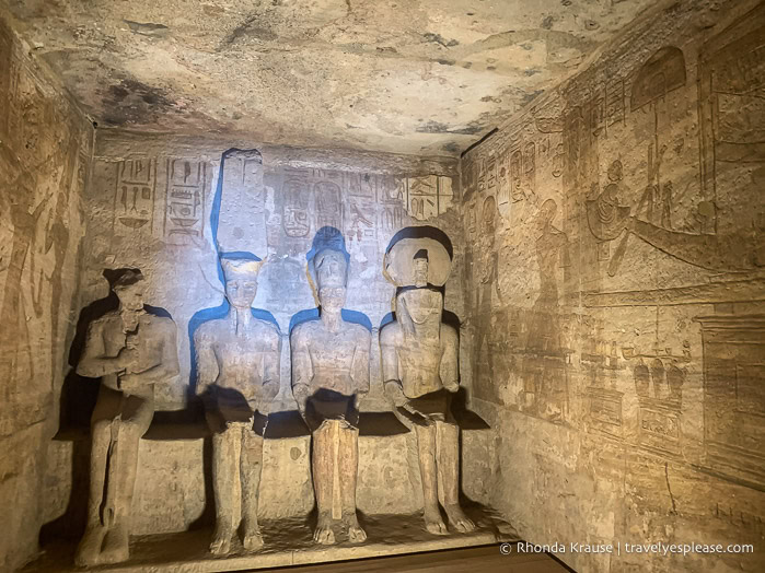 Sanctuary inside the Great Temple at Abu Simbel.