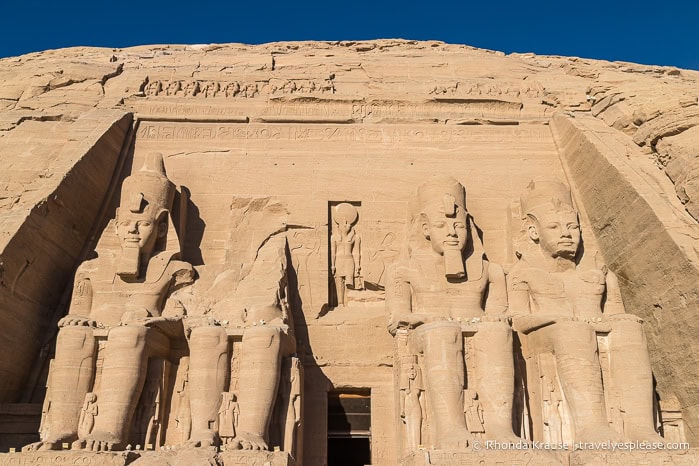 Exterior of the Temple of Ramesses II at Abu Simbel.