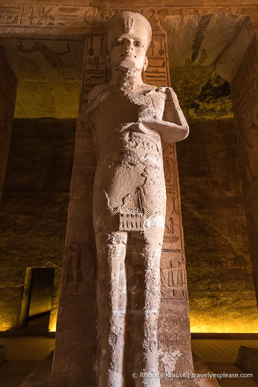 Statue of Ramesses II in the hypostyle hall of the Great Temple.