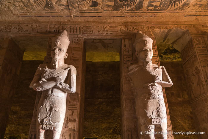 Statues of Ramesses II inside the Great Temple at Abu SImbel.